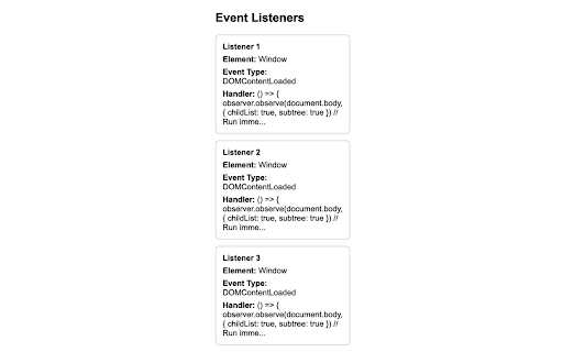 Event Listener Visualizer :: Track and display event listeners on a webpage.