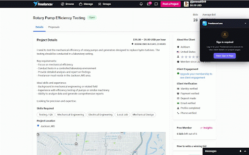 FreelancerLens :: Detect client details on freelancer.com project pages.