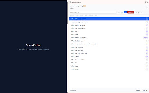 Semantic Navigator :: Navigate and interact with web pages through their semantic tree structure. Experience the web the way assistive technology does.