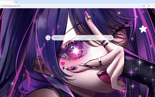Ai Hoshino Live Wallpaper :: Ai Hoshino portrait with purple tones and sparkling effects, featuring detailed artwork and magical starry elements.