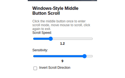 Middle Button Scroll :: Enables Windows-style middle button scrolling