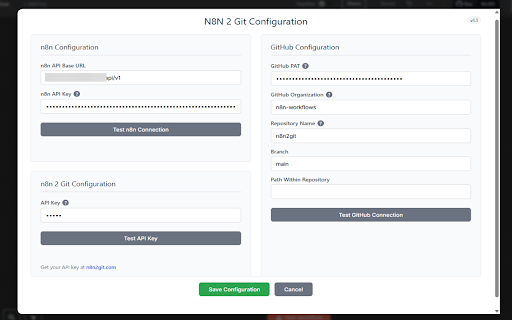 N8N 2 Git :: Export n8n workflows to GitHub - Version control for your n8n workflows