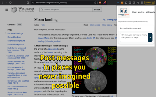 CommonThread :: Comment on any website using a shared side panel.