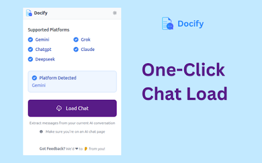 Docify – Export Your AI Chats :: The easiest way to save, export, and format your AI chat conversations.