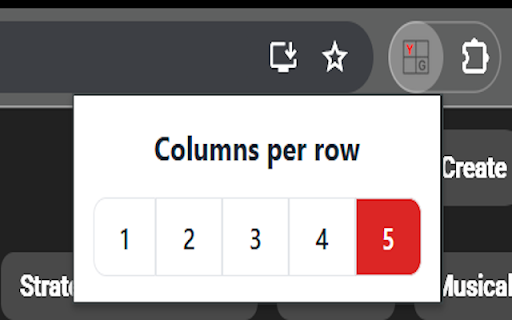 YouGrid :: Instantly switch YouTube’s video grid to 1–5 columns—no reload, no fuss. Custom‑fit your home page in a click.