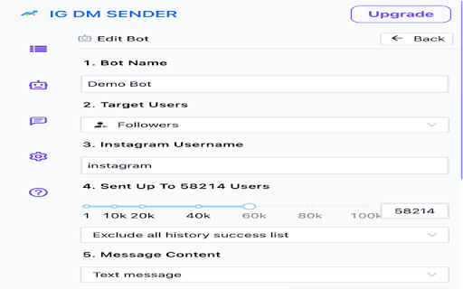 Instamassdm- DM Bot & Bulk Message Sender :: Instagram Automation DM tool, Send mass DM (direct message) to competitor's followers and anyone you want.
