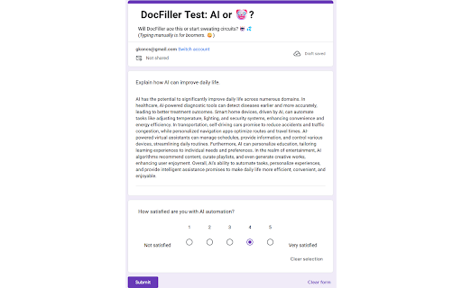 docFiller :: Automated Google Forms filling web extension using GenAI. Making boring form filling easy!
