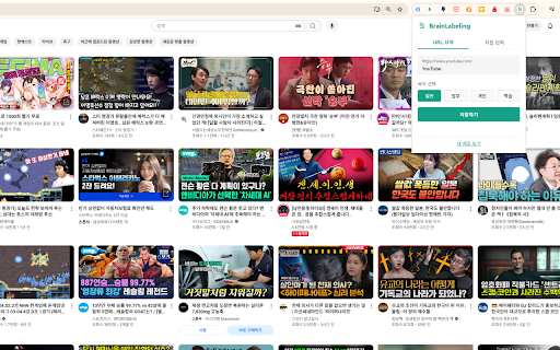 BrainLabeling :: 현재 페이지를 분석하고 BrainLabeling에 저장합니다