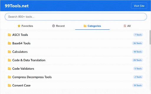 99Tools - Free Online Tools :: Get instant access to 800+ developer, text, and SEO tools from 99Tools.net directly in your browser.