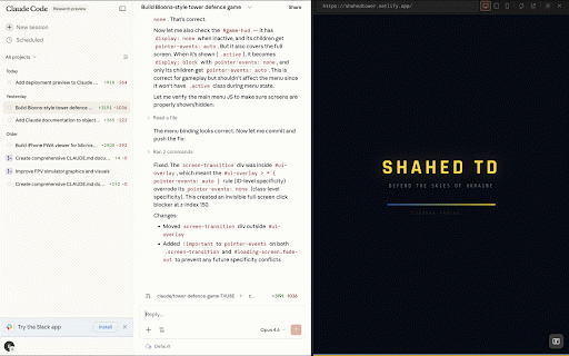 Claude Code Preview :: Live deployment preview panel for Claude Code — see your Netlify/Vercel site alongside your chat.
