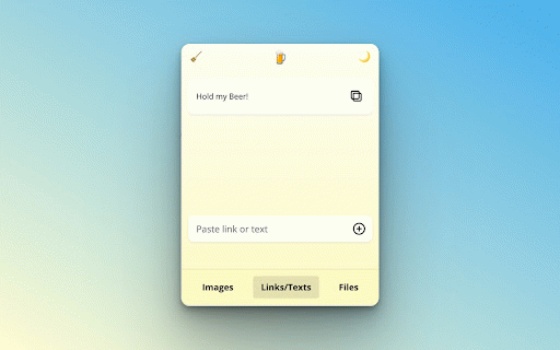 Hold My Beer :: A Chrome extension for storing links, images, and files locally.