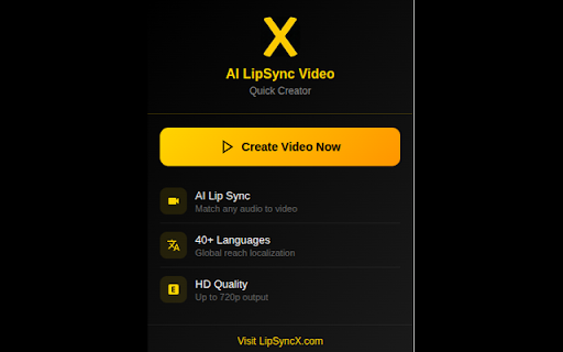 AI LipSync Video Quick Creator :: Quickly create AI lip-synced videos. One-click access to LipSyncX studio with brand new AI lip sync technology.