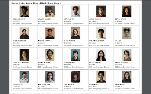 Student Cards PDF Generator :: Generate student cards in PDF format from module and seminar group data.