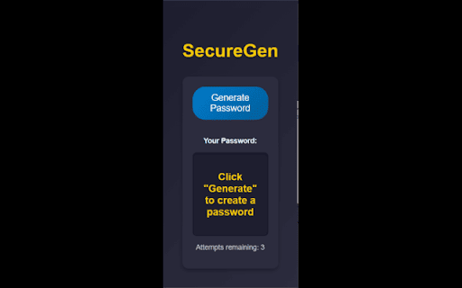 SecureGen :: A trial password generator with limited attempts.