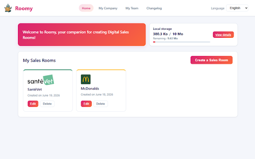 Roomy :: Your companion for creating Digital Sales Rooms