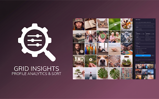 Grid Insights — Profile Analytics & Sort :: Instagram analytics: engagement rate, viral post detection, sorting, filtering, contact info, CSV/PDF export & profile comparison.