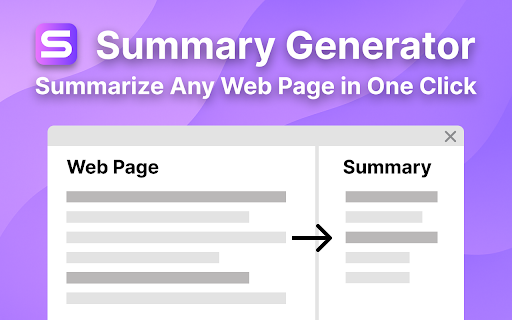 Summary Generator :: Use AI-Powered Summary generator: AI summarizer to summarize any web page, as article summarizer or universal web summarizing tool