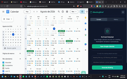 MeetingBrief — AI Meeting Prep :: Get AI-powered meeting briefings with attendee info, suggested questions, and prep notes — directly in a side panel.
