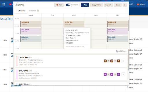 Blueprint :: Plan your semester with Aurora, but better!