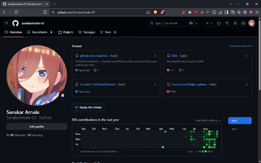 GitHub Time Machine :: Replay any GitHub developer's contribution history as a cinematic timeline.