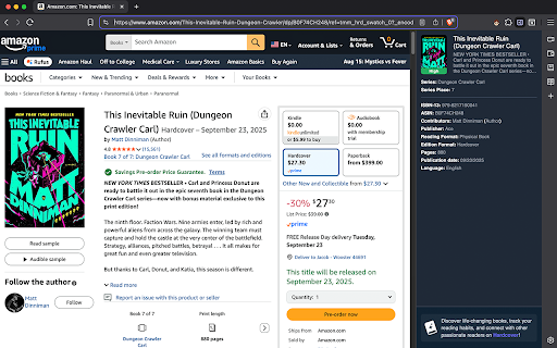Marian The Librarian :: Extracts book details from Amazon product pages. Created for the fine librarian corps of Hardcover.app.
