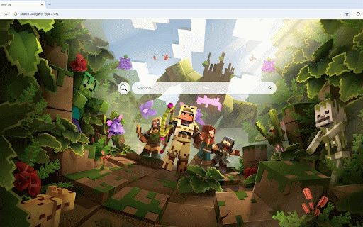 Minecraft Forest Live Wallpaper :: Minecraft heroes exploring lush biomes with creepers and skeletons in vibrant block art.