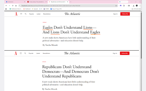 Bias Buster :: Read the news without political identity bias — entities replaced with fun themed pseudonyms.