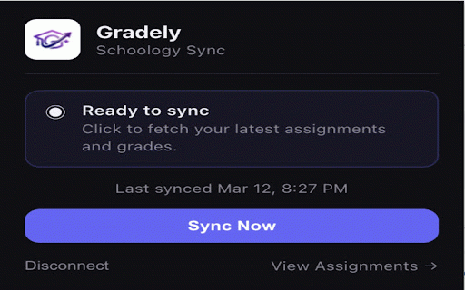 Gradely :: Reads your StudentVue and Schoology data on your own device so Gradely's servers never see your school credentials.