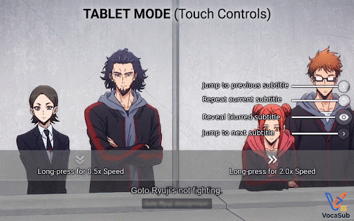 VocaSub :: Adds a second subtitle track on anizium.co for language learning while watching anime.