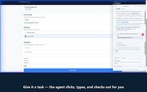 OpenSidebar :: Open-source AI browser agent. Navigate, click, type, and automate web tasks from a side panel with your own provider key.