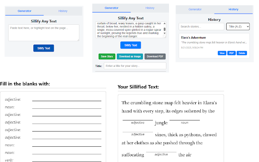 Sillify Any Text :: Turns your highlighted or pasted text into a silly story.