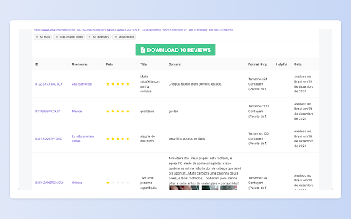 Amazon Reviews Export | CSV & Images :: Scrape Amazon product reviews and download to Excel/CSV with one click. Export comments, ratings, images and videos.