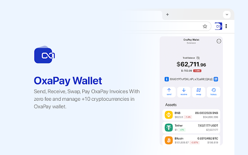 OxaPay :: Send, Receive, Swap, Pay OxaPay Invoices With zero fee and manage +10 cryptocurrencies in OxaPay wallet.