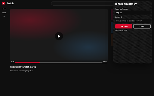 Global SharePlay :: Watch YouTube videos together in sync — SharePlay for everyone.