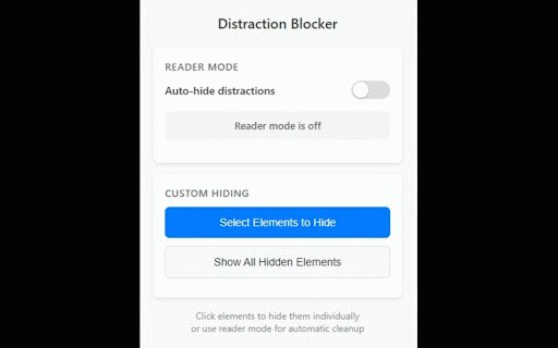 Distraction Blocker: Focused Reading :: Simplify web pages for distraction-free reading in one click