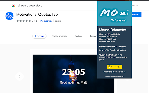 MO - To The Moon! Mouse Odometer :: MO - To the Moon, Mouse Odometer is a fun and interactive Chrome extension that tracks the distance you move your mouse in Chrome.