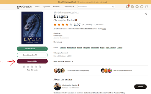 Goodreads Libby Search Extension :: Extension adding a libby search button to Goodreads book pages