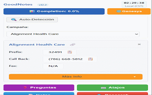 Good Notes :: Extension para ayudar en el registro de notas en el call center. Creado por Dexterpol-A21.