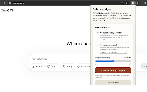 Safety Nudges :: Safety Nudges audits chatbot conversations in real time to screen for common problems.
