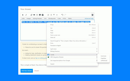Caseify :: Converts text to uppercase, lowercase or capitalize in any input box.
