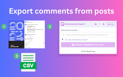 Comments Export - Post Comments Exporter and Scraper for Ins :: Effortlessly export Instagram comments to CSV for easy giveaway management!
