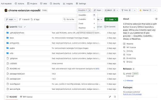 RepoWiki :: Open any GitHub repo in DeepWiki, CodeWiki, and more