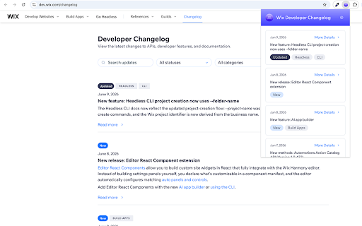 Wix Changelog :: Get notified when new updates land in the Wix Developer Changelog.