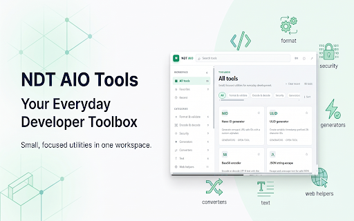 NDT AIO Tools :: A fast, private developer toolbox for your browser.