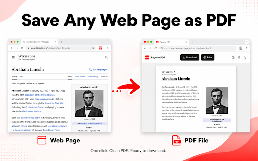 Page to PDF :: Convert web page to PDF in one click. Save full page, article or any element as a clean vector PDF with live links.
