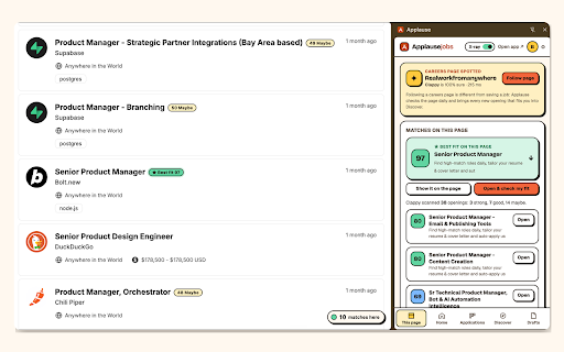 Applause Jobs :: Check your fit on any job posting, tailor your résumé in a click and autofill the application. Your job search companion.