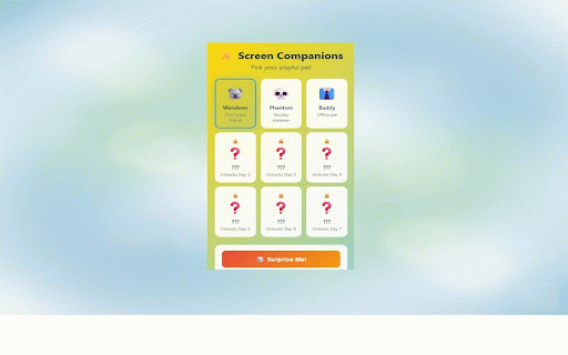 Cursor Critter - Screen Companions :: A fun, lightweight Chrome extension with 9 animated companions that follow your cursor. Use daily to unlock them all!