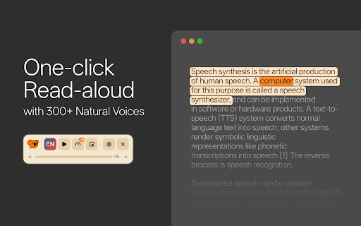 Speakoala - Text to Speech (TTS) :: Use natural voices to read any website and local documents, with support for area selection playback.