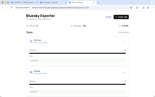 Bluesky Exporter :: Export your Bluesky data - followers, following, posts, likes and more