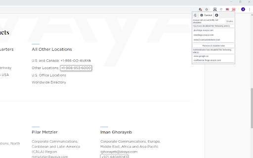 Avaya Browser Extension :: Avaya Browser Extension lets you click-to-dial phone numbers from a web page, and have the call be created on your Avaya UC Client
